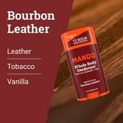 Mando Deodorant Stick for Men, Smooth Solid, Aluminum Free, Bourbon Leather Scent, 2.6 oz