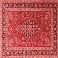 thumbnail image 1 of Ahgly Company Indoor Square Medallion Red Traditional Area Rugs, 8' Square, 1 of 4