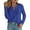 Blue, variant on Long Sleeve Shirts for Women Fall V Neck Waffle Basic Tee Dressy Casual Winter Blouses Knit Tunic Tops