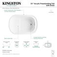 thumbnail image 4 of Kingston Brass VTOV513425S 51" Acrylic Oval Rectangular Double Ended Freestanding Tub with Drain, Glossy White, 4 of 4