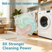 Ikeda scents 60pcs Laundry Detergent Pods,Flower Scents Power Stain Remover, Liquid Soap Pacs 3-in-1 Powerful Clean Remover for Hand Washing and Machine