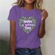 thumbnail image 2 of Mujeres Manga Corta de Verano Tops Impreso Sudadera Casual, Cuello Redondo Blusa Ligera para la Primavera Y el Verano, 2 of 6