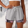 thumbnail image 4 of COMVALUE Womens Swim Trunks with Compression Liner Quick Dry 7 Inch Bathing Suit Beach Short with Zipper Pockets (Light Gray, M), 4 of 9