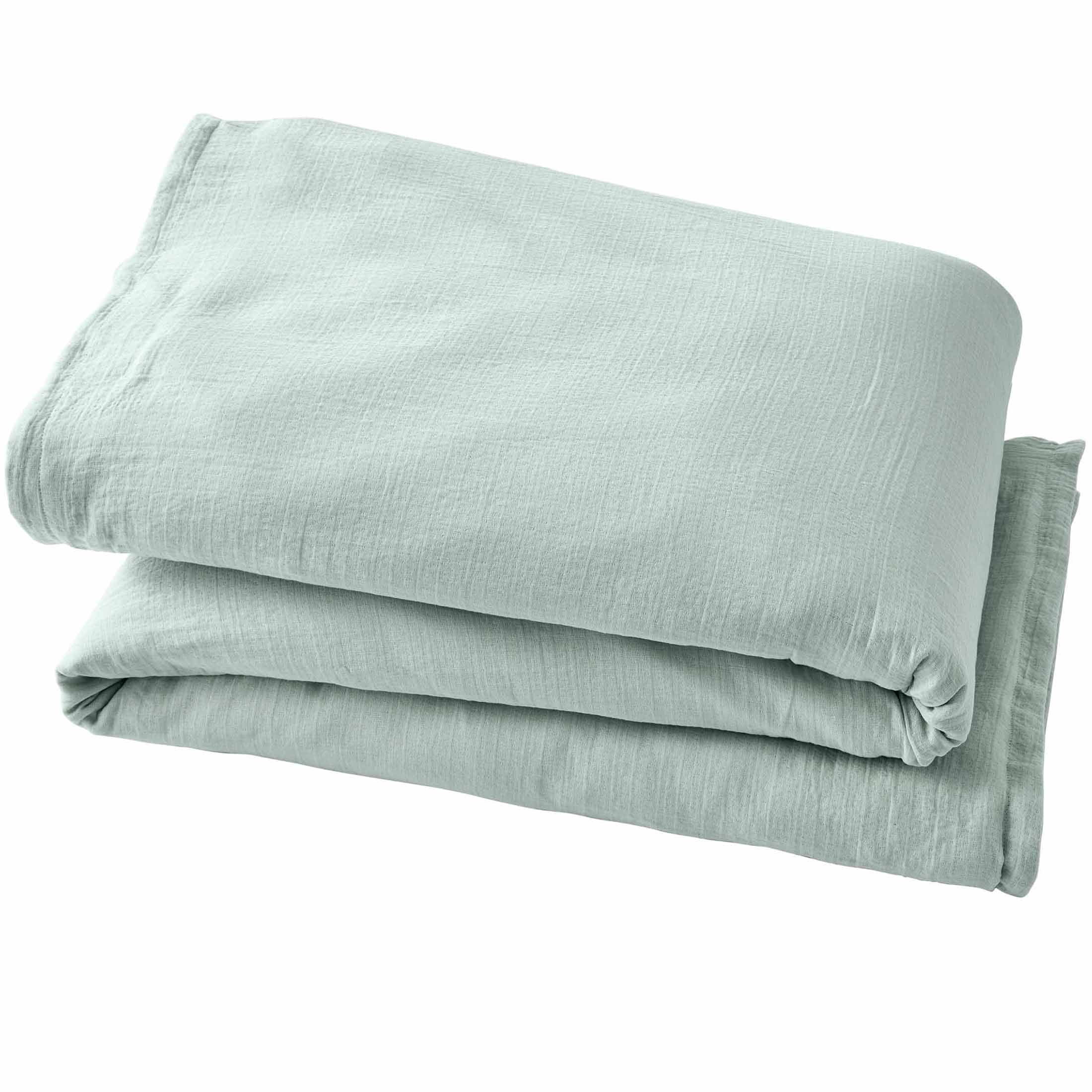 Better Homes & Gardens 3-Piece Sage Green Crinkled Gauze Duvet Set, Adult Full/Queen