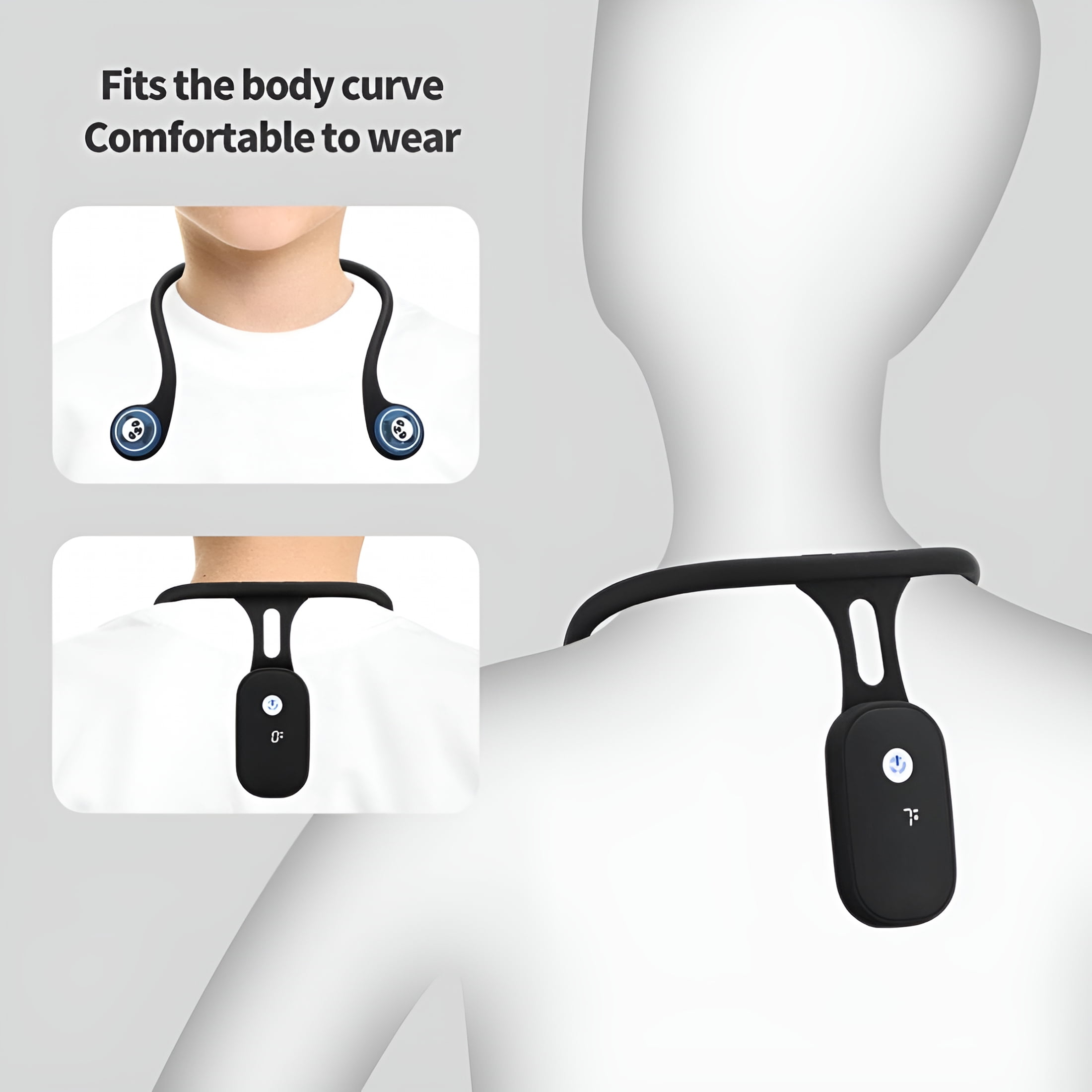 XIRQI Posture Corrector and Trainer for Back,Hanging Neck Trainer Rechargeable Silicone Automatic Induction Posture Corrector for Women and Men,Neck Back Brace