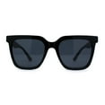 thumbnail image 2 of Womens Oversize Horn Rim Boyfriend Fashion Plastic Sunglasses All Black, 2 of 4