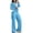 Blue, variant on EazyTech Women's Casual 2 Piece Outfit Long Sleeve Button Down Cardigan and Loose Wide Leg Cargo Pants Set With Pockets Tracksuit