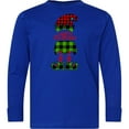 thumbnail image 3 of Inktastic Merry Christmas Elf in Red and Green Plaid Long Sleeve Youth T-Shirt, 3 of 5