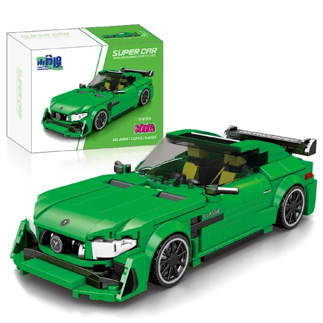 11 Types Speed Champions Car Hypercar Building Blocks MOC Construction Bricks Famous Sport Vehicle Toys Gift For Children Kids,AM GT R 332pcs,No box bagged