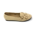 thumbnail image 4 of Victoria K Women's Double Buckles Gold Studs Ballerina Flats, 4 of 5
