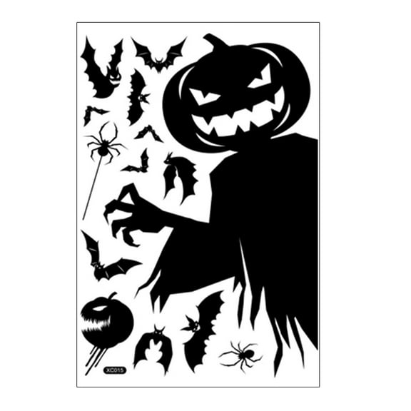 Loopsun Skull Decor 2022 NEW Halloween Decoration Wall Stickers Skull Stickers Halloween Scarecrow Stickers Set for Kids Gift Office Home Decor