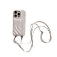 thumbnail image 2 of Premium Leather Double-Layer Card Slot Crossbody Lanyard Shockproof Phone Case,iPhone 15 Pro Max, 2 of 7