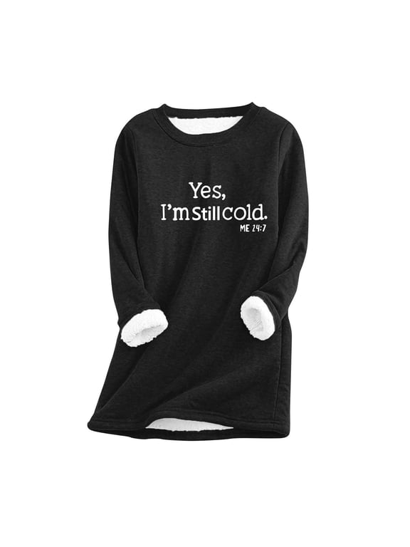 Tmtolofot 2024 Fall Winter Warm Sweater Women Plus Size Dresses Top Casual Cute Pullover Blouse Letter Printed 3/4 Length Sleeve Sweaters Soft Warm Fleece Lined Tops Black 5X-Large