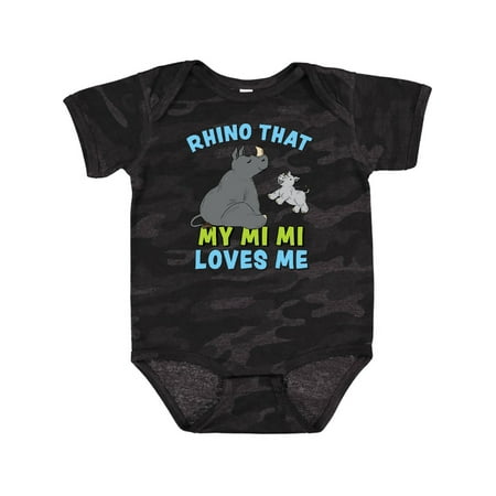 

Inktastic Rhino That My Mi Mi Loves Me with Cute Rhinos Gift Baby Boy or Baby Girl Bodysuit