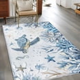 thumbnail image 2 of Marine Life Area Rugs 3x5 ft Ocean Turtle Coral Starfish Seashell Coastal Undersea World Washable Rug Non Slip Indoor Carpet Absorbent Floor Mat for Living Room Bedroom Dining Room, 2 of 9