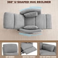 thumbnail image 5 of Vineego 360°Swivel Rocker Recliner Chair Armrest-Style Massage Recliner with Comfy High Back for Living Room,Loop Yarn Gray, 5 of 7