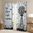 thumbnail image 2 of jejeloiu Retro Windmill Black Out Curtains,Rustic Farmhouse Cabin Curtains Pack of 2 (42x63 Each) For Boys Girls, 2 of 6