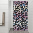 thumbnail image 2 of Pink and Blue Of Leopard Print Shower Curtain 36"x72" ,Bathroom Decorative Shower Curtains Set with 12 Hooks,Modern Waterproof Washable Shower Curtain, 2 of 6