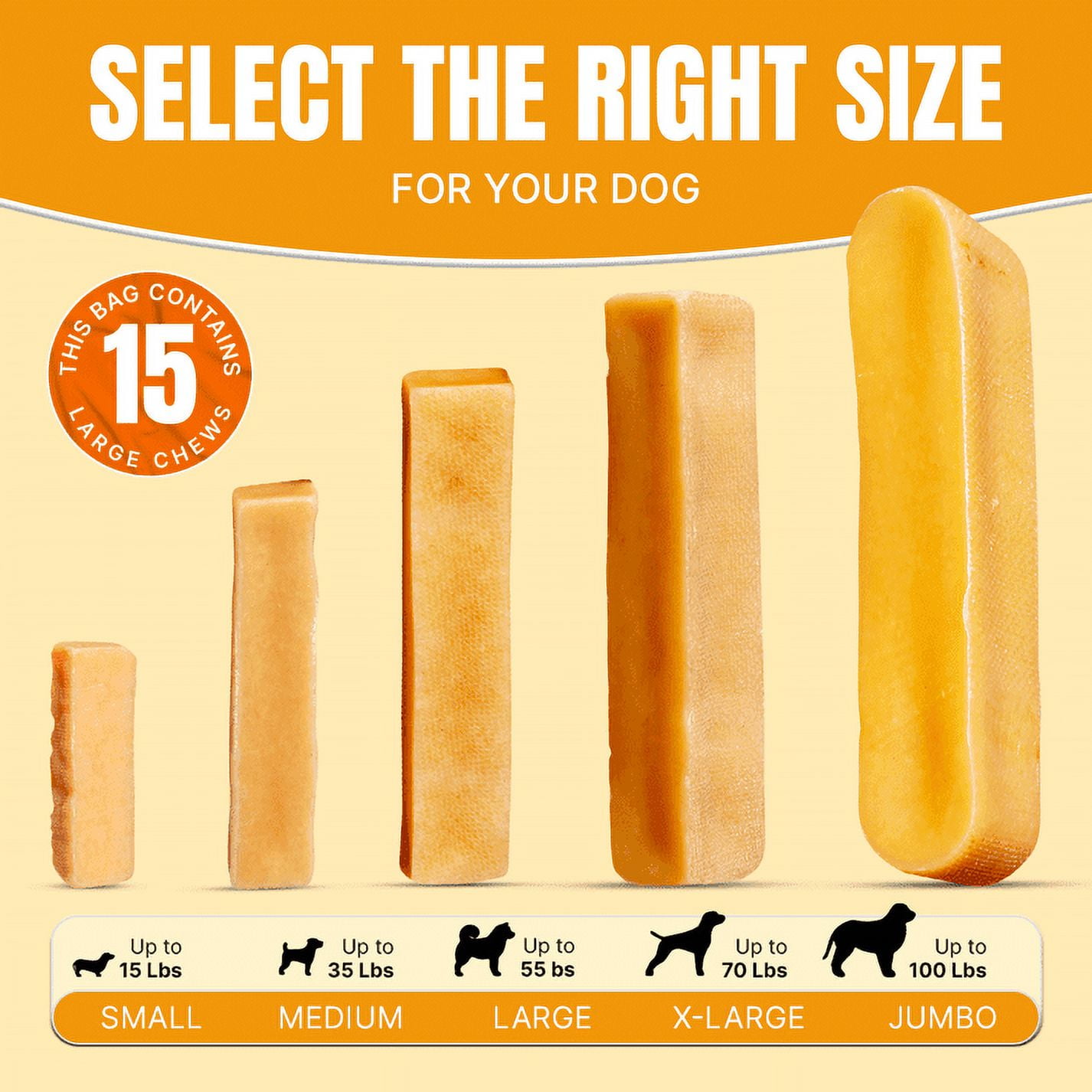 Tibetan Yak Cheese Dog Chew, Natural long lasting Himalayan Treats for Dogs (Large , 3lb)