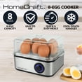 thumbnail image 4 of Nostalgia Stainless Steel Egg Boiler, 8-Capacity Egg Cooker with Detachable Egg Tray and Cooking Plate, 4 of 7
