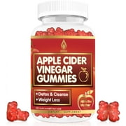 Apple Cider Vinegar Gummies with Mother for Weight, Detox & Cleanse, Organic ACV Gummies Bears for Women & Adults