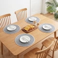thumbnail image 3 of Unique Bargains Round Placemats Set of 6 Woven Table Mats Light Gray 15.7x15.7inch, 3 of 6
