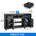 thumbnail image 6 of Dextrus 59" Farmhouse TV Stand with Storage for Living Room, Entertainment Center for up to 65" TV, Black, 6 of 9