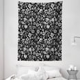 thumbnail image 1 of Black and Grey Tapestry, Continuous Floral Pattern with Berries and Leaves, Wall Hanging for Bedroom Living Room Dorm Decor, 60"W X 80"L, Pale Taupe Dark Taupe Grey and White, by Ambesonne, 1 of 2