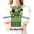 thumbnail image 5 of Rechale Pixel-styled 3D Pop Up Birthday Card, Large Green Adventure Game Theme Happy Birthday Pop-Up Box Greeting Card with Envelope, Creative Gifts Party Decorations for Kids Boys Men Friends, 5 of 7