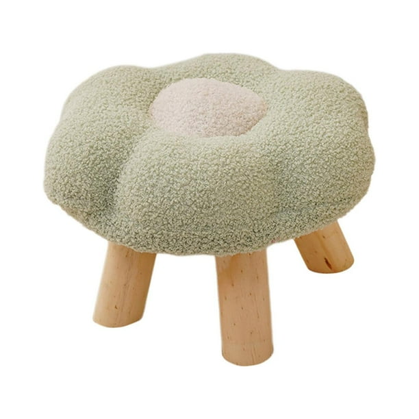 Taburete reposapiés con forma de flor, reposapiés de dibujos animados multiusos, taburete de sofá otomano suave para entrada de dormitorio, apartament Verde BLESIY Taburetes de paso