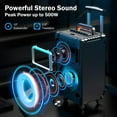thumbnail image 4 of FanFun Large Party Speaker, Bluetooth Speaker with Mic, DJ Lights, Portable Wireless Outdoor Speaker with Wheels and Trolley Bar, DJ Speakers for Party, Perfect Graduation Gift, AN20, 4 of 12