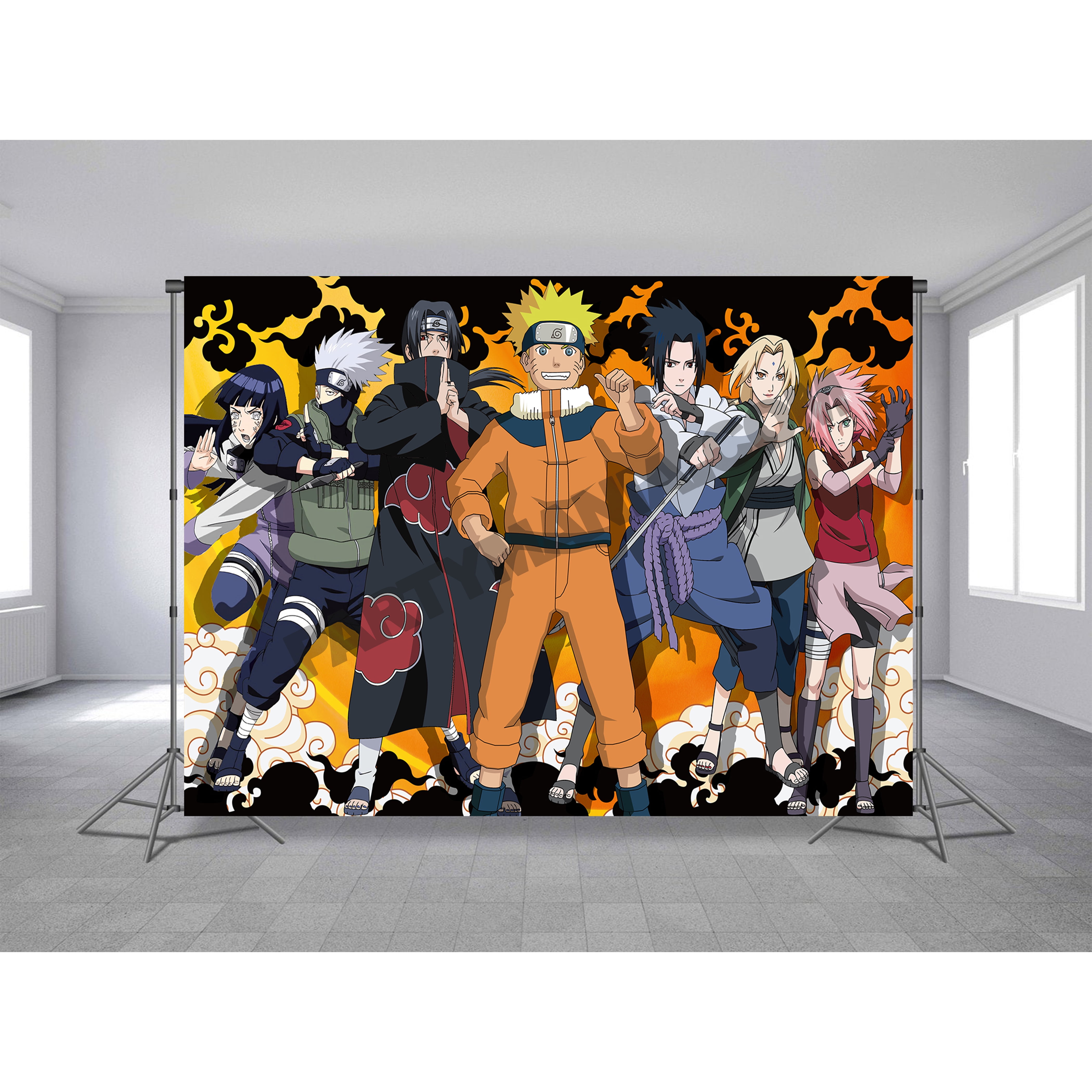 anime ninja theme shippuden Naruto party kit with backdrop 7x5ft, Table  decoration boys shinobi birthday party 