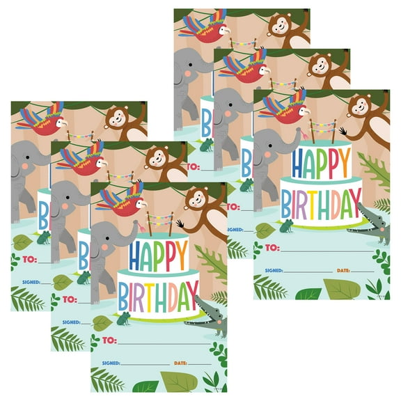 Creative Teaching Press Jungle Friends Happy Birthday Awards, 30 Per Pack, 6 Packs