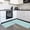 Blue, variant on Grey Checkered 2 Pieces Non-Slip Kitchen Mat Set, Modern Minimalist Geometric Grid Lines Plaid Soft Door Mat with Rubber Backing, Dirtproof Rugs for Entrance Doorway, 15.7 x 47.2in