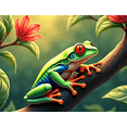 thumbnail image 4 of Vivid Colored Frog Themed Background Backdrop Banner Party Decorations for Nature Themed Parties Jungle Themed Events Photography Props and Kids Birthday Celebrations, 4 of 8