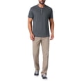 thumbnail image 2 of Camisetas Henley para hombres INSPIRE CHIC, casuales de verano, de manga corta, con botones, camiseta básica M gris oscuro, 2 of 6