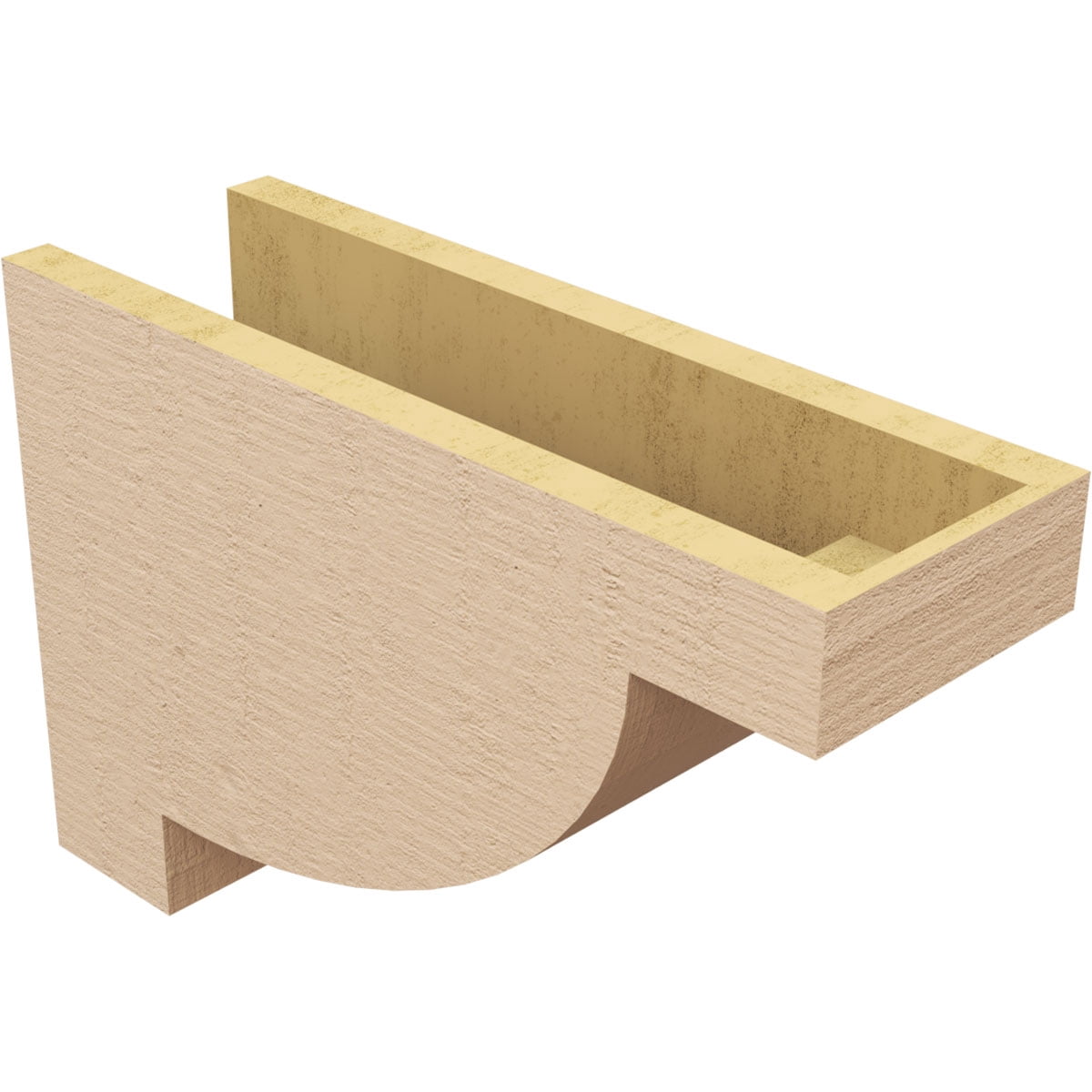 6"W x 18"D x 12"H Classic Alpine Rough Cedar Woodgrain TimberThane Corbel, Primed Tan