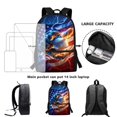 thumbnail image 6 of Yuyamidu 17 Inch Baseball Flag School Backpack, Large Capacity Casual Daypack for Teens Boys, Sports Themed Rucksack for Travel, School Daily Use, 6 of 6