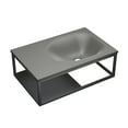 thumbnail image 3 of Lisse 24" Rectangle Concrete Wall-Mount Bathroom Sink in Dark Grey, 3 of 12