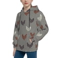 thumbnail image 2 of Haiem Rooster Pattern Boys Hoodie, Youth Pullover Hooded Sweatshirt, Kangaroo Pocket Hoodie for Kids Girls -Medium, 2 of 6