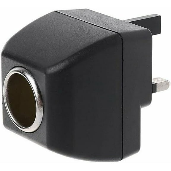 Car Plug Adapter, Black 240V Mains To 12V DC Cigarette Lighter Socket Car Charger, 120W, 150VA, Compact, Durable, Safety Features