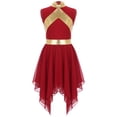 thumbnail image 2 of MSemis Robe de Danse Sans Manches pour Filles, Costume de Prière, Robe d'Église 6-16 Ans Bourgogne 8, 2 of 6