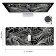 thumbnail image 2 of Abstract Topographic Map Black Mouse Pad Big Gaming Mouse Pad XXL Mousepad Large Keyboard Mat with Non-Slip Rubber Base Stitched Edges Mouse Mat Desk Pad for Gaming and Office, 2 of 6