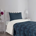 thumbnail image 5 of Ambesonne Blue Quilted Bedspread Set 2 Pcs, Ocean Inspired Flowers, Twin Size, Dark Blue Violet Blue, 5 of 6