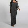 thumbnail image 6 of UJNDER Women's Casual Shoulder Irregular Party Elegant Two Piece Set Pant Suits for Women black L, 6 of 7