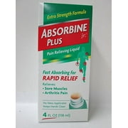 3 Pack Absorbine Jr. Plus Extra Strength Pain Relieving Liquid 4 oz Each