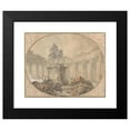 thumbnail image 2 of Hubert Robert 23x20 Black Modern Framed Museum Art Print Titled - Equestrian Statue of Marcus Aurelius (1757), 2 of 5
