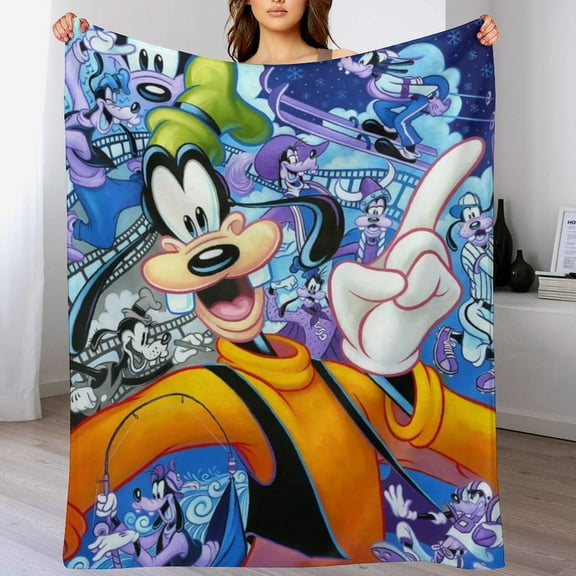 Goofy Cartoon Blanket, Soft Cozy Fluffy Plush Throw Blanket for Boys Girls Young Adults, Warm Flannel Blanket for Living Room Bedroom Couch Bed 30"x40"