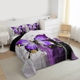 thumbnail image 5 of Manfei Dreamy Purple Butterfly Bedding Comforter Set for Female, Oil Printing Twin Comforter Sets, Romantic Animal Reversible Bedding Set, Ultra Soft Home Decor, 2pcs, 5 of 8