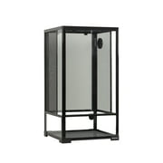 Guzzlo 3 in 1 Reptile Tall Glass Terrarium, 16x16x30, Reptile Tank Rainforest Habitat, Black